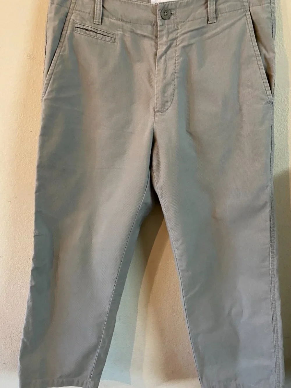 CALVIN KLEIN SIZE 31 LIGHT GRAY FLAT-FRONT STRAIGHT-LEG CASUAL CHINO PANTS
